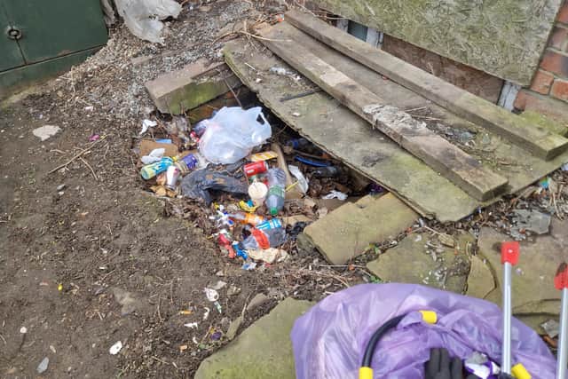 A particularly bad grot spot for the Litter Free Pudsey team to tackle.