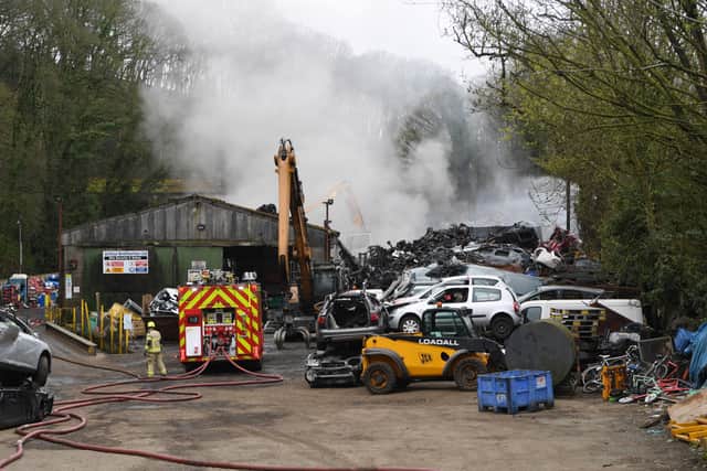 Fire at Arthur Brotherton Ltd, Otley. Picture Gerard Binks