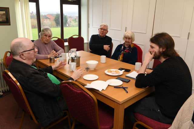 YEP reporter Charles Gray meets residents at Leeds Irish Centre. 