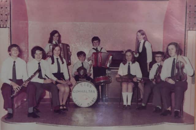 Copy picture of  The Leeds Junior Comhaltas Ceili Band. All Ireland Champions 1973