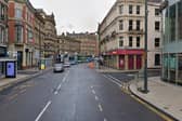 Police were called to Boar Lane in Leeds city centre at about 4.45am this morning.