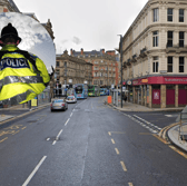 Emergency services were called to Boar Lane in Leeds city centre at 4.45am on Saturday morning.
