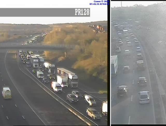 Traffic on A1(M) and M1 after vehicle fire on April 7