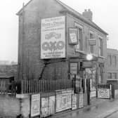 Frank Barker's confectioners shop on Dewsbury Road pictured in January 1940. Just beyond the shop can be seen premises of Forgrove Machinery Co. Ltd., wrapping machine makers, which later became Rose Forgrove. Oakhurst Avenue is to the right of the photo.
