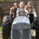 10th April 2026
Families enjoy the Easter holidays at Temple Newsam Park and Farm.
Pictured Sophia Scott, Sophia Wind and Olivia Clark all aged 11 enjoy driving a tractor at Temple Newsam Farm
Picture Gerard Binks