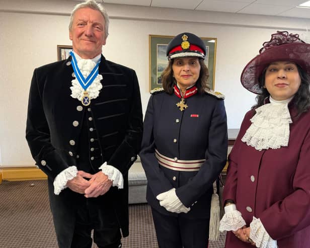 Dr Ruby Bhatti OBE (far right) is the first ever South Asian solicitor to become the High Sheriff of West Yorkshire