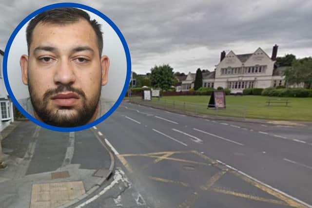 Subtirel (inset) was jailed for causing the death of his friend on the A58 in Scarcroft.