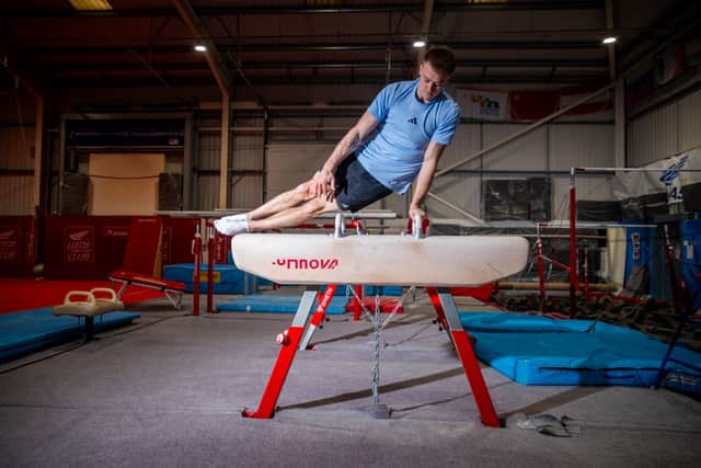 Big Interview with gymnast Luke Whitehouse, 23, from Halifax, European Floor Champion 2023, 2024, 2025, whilst training at Leeds Gymnastics Club, Seacroft, Leeds. Picture: James Hardisty. Date: 25th March 2026.