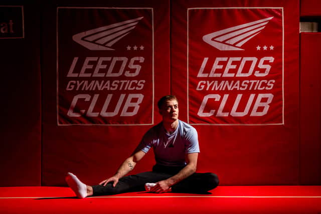 Big Interview with gymnast Luke Whitehouse, 23, from Halifax, European Floor Champion 2023, 2024, 2025, whilst training at Leeds Gymnastics Club, Seacroft, Leeds. Picture: James Hardisty. Date: 25th March 2026.