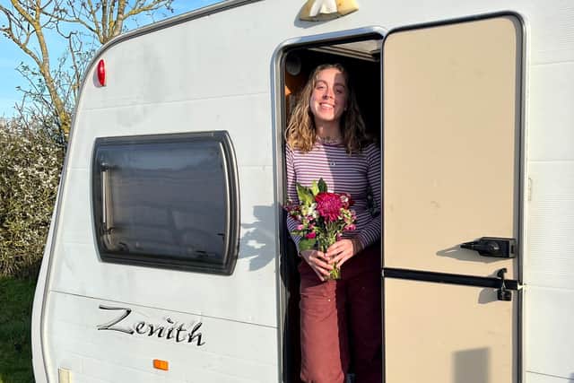 Eva Outram quit her job in the NHS and saves £2.5k a month living in a van on farmland forfree - in exchange for working up to six hours a week