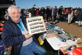 Leeds & Bradford Airport Car Boot Sale in Yeadon  19-04-2026 pic Steve Riding
Trader Paul Tidswll of Odsel with his stall of model trains