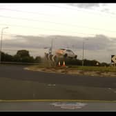 The driver became airborn after failing to stop and going at speeds above 100mph, police said