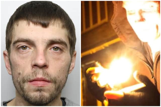 Ward (pictured) set fire to rubbish outside his ex's home.