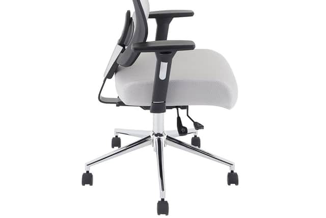 The chair is available in three colours