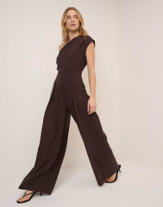 Nobody's Child one-shoulder sleeveless wide-leg jumpsuit