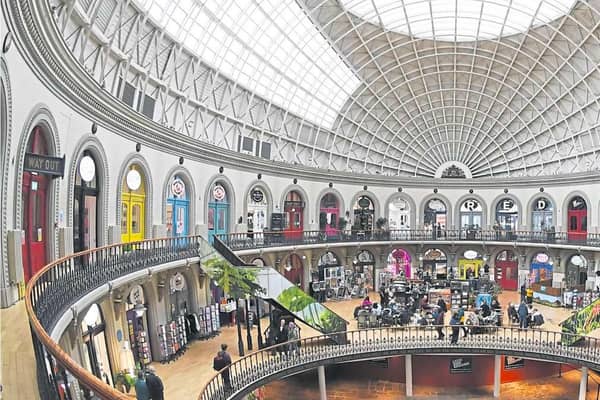 The interior of the historic Corn Exchange. 