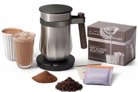 The new Hotel Chocolat Velvetiser comes with a selection of hot and cold chocolate sachets.