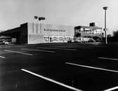 Morrisons Supermarket as seen over the vast car-park from Harper Lane in February  1970.