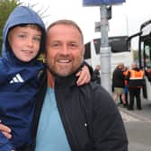 Danny Walsh and his grandson Daley Walsh-Kershaw who won the Anton Stach Golden ticket to be a mascot at the FA Cup semi-final.