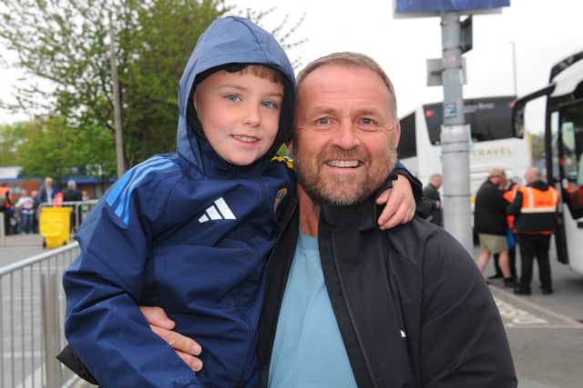 Danny Walsh and his grandson Daley Walsh-Kershaw who won the Anton Stach Golden ticket to be a mascot at the FA Cup semi-final.