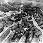 A bird's eye view of Pudsey town centre in the 1930s.