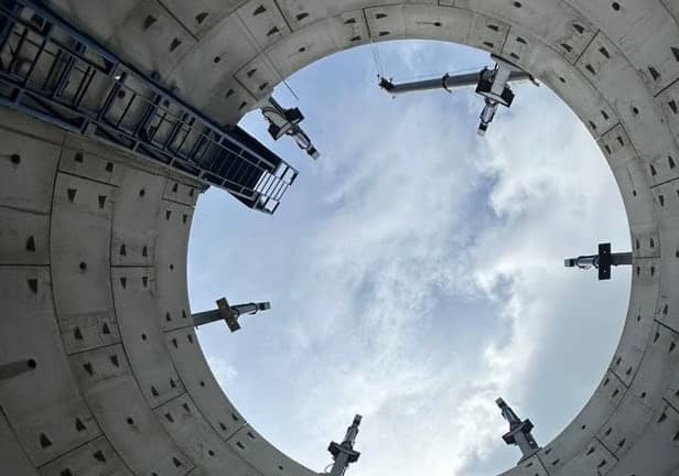 View from the bottom of a storage tank.