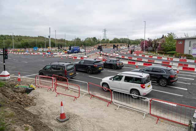 The new layout has seen the old roundabout removed and a new through road created.