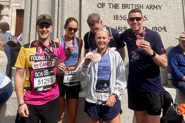 Liam Williams, 38, completed the London Marathon alongside his two sisters and brother-in-law in memory of his niece, Freya.