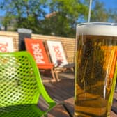 Parkside Tavern has a hidden gem of a beer garden upstairs. 
