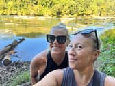 Elizabeth Wood, right, pictured with her friend Tanya Stokoe, who died from MND aged just 45