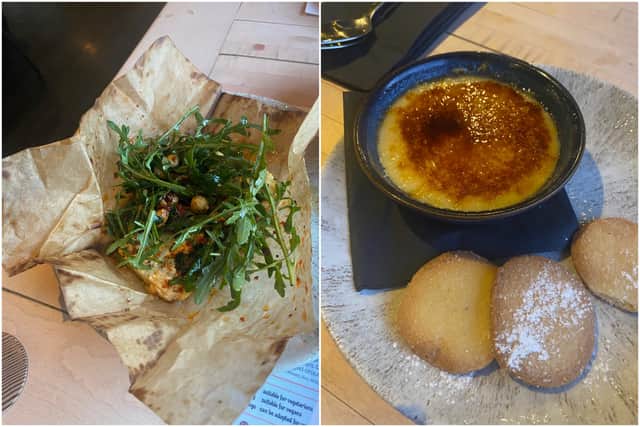 The baked feta and crema catalana