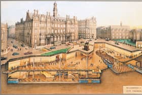 This photo shows plans for an underground in Leeds. The cost meant it never happened.