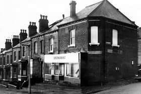 Windsors licensed betting shop number at 79 Hyde Park Road on the left at the corner of Hartwell Road on the right. Pictured in December 1972.