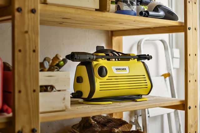 The compact Kärcher K3 Horizontal pressure washer is designed to be easy to store in smaller garages, sheds and utility spaces
