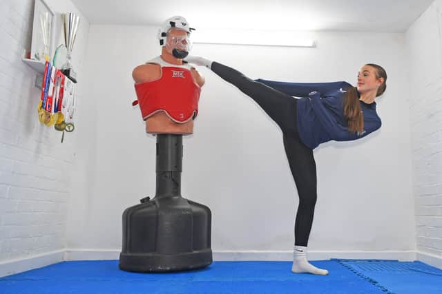 9th April 2026
Pictured Gina-Bene Hamill 17 year old taekwondo star from Pudsey
Picture Gerard Binks