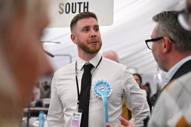 Michael Burnham, Reform Party, Morley South.
Leeds City Council Election Count.  John Charles Centre for Sport.
8th May 2026.
Picture Bruce Rollinson