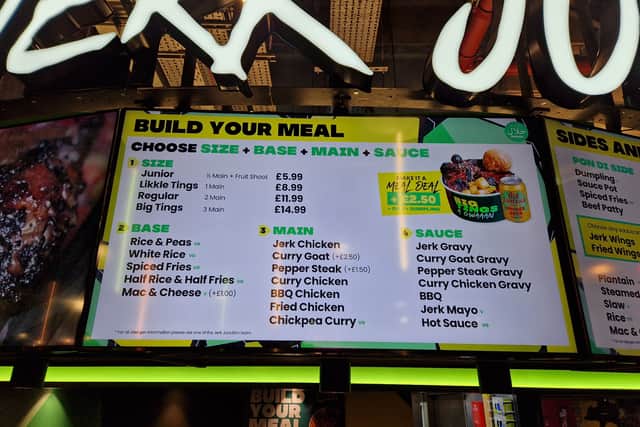 Jerk Junction’s menu.
