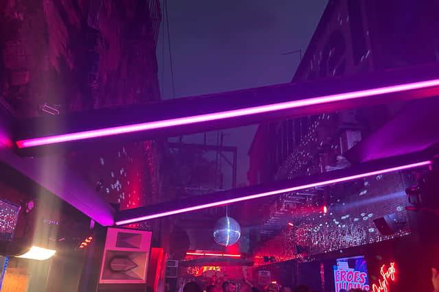 The rain didn't dampen the atmosphere at the Heroes vs Villains patio party