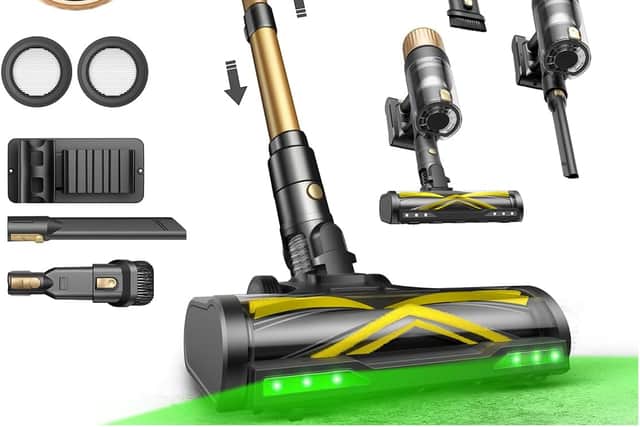 The Ultenic U15 cordless vacuum includes multiple cleaning attachments, anti-tangle technology and built-in green LED lights to help spot hidden dust.