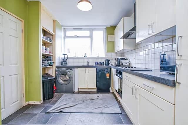 The modern kitchen diner offers plenty of workspace alongside room for everyday family dining
