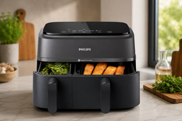 Amazon has halved the price of the Philips 3000 Series Dual Basket Air Fryer, cutting the popular 9-litre model to £89.98 in a limited-time deal.