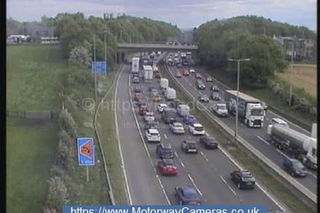 Emergency services were called to the eastbound M62 near Lofthouse shortly after 2pm today.