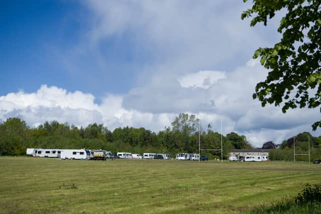 The travellers encampment has been on King Alfred's Field in Moortown for over a week.