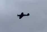 Hurricane PZ865 flying over Leeds.
