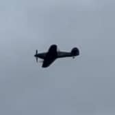 Hurricane PZ865 flying over Leeds.