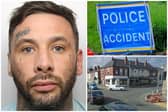 Barnes (pictured) ran a red light and smashed into a car at the junction of Wakefield Road and Station Lane in Featherstone.