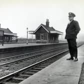 Station master Cyril Miles pictured at Kirkstall Station on its last day as a passenger station, March 20, 1965
