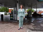 Chancellor Rachel Reeves during a visit to a petrol station in Leeds