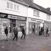 A parade of shops on Throstle Lane pictured in January 1974.