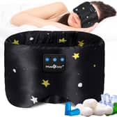The Musicozy Bluetooth sleep mask combines built-in speakers with blackout eye coverage for sleep and travel use.